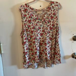 Sleeveless floral blouse